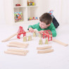 Dřevěné koleje vláčkodráhy Bigjigs - Set most 18 dílů Dřevěné koleje vláčkodráhy Bigjigs - Set most 18 dílů