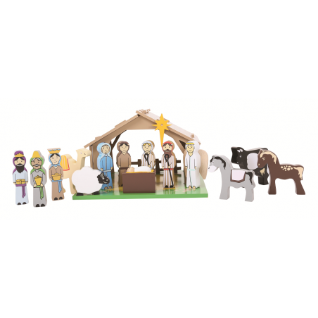 Bigjigs Toys dřevěné hračky - Betlém pro nejmenší