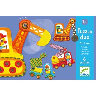 Djeco Duo puzzle Autíčka v pohybu 12 ks