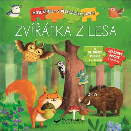 Svojtka Leporelo s puzzle Zvířátka z lesa