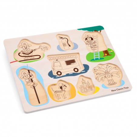 New Classic Toys Dřevěné vkládací puzzle hasiči New Classic Toys Dřevěné vkládací puzzle hasiči