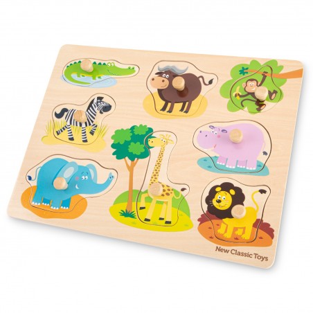 New Classic Toys Dřevěné vkládací puzzle safari