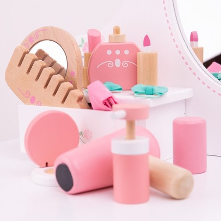 Bigjigs Toys dřevěná kosmetická souprava v taštičce