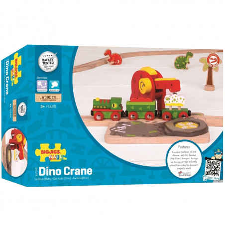 Bigjigs dřevěná vláčkodráha - Dinosauří jeřáb Bigjigs dřevěná vláčkodráha - Dinosauří jeřáb