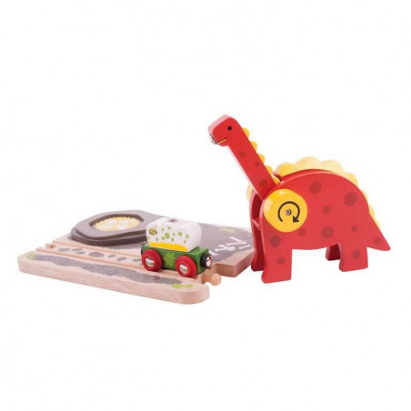 Bigjigs dřevěná vláčkodráha - Dinosauří jeřáb Bigjigs dřevěná vláčkodráha - Dinosauří jeřáb