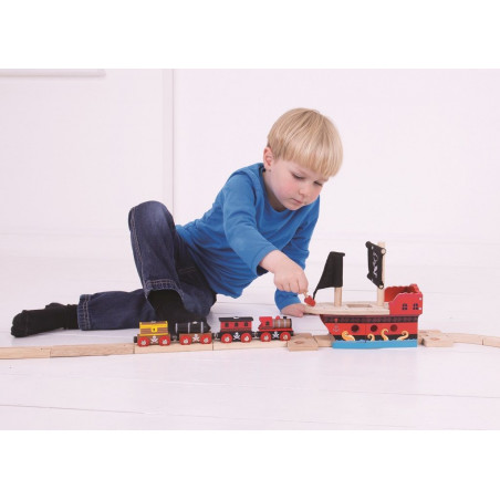 Bigjigs Rail dřevěná vláčkodráha - Pirátská galéra Bigjigs Rail dřevěná vláčkodráha - Pirátská galéra