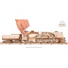 Ugears 3D mechanické puzzle Lokomotiva V-Express s vagónem 538 dílů Ugears 3D mechanické puzzle Lokomotiva V-Express s vagónem 538 dílů