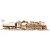 Ugears 3D mechanické puzzle Lokomotiva V-Express s vagónem 538 dílů Ugears 3D mechanické puzzle Lokomotiva V-Express s vagónem 538 dílů