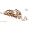 Ugears 3D mechanické puzzle Lokomotiva V-Express s vagónem 538 dílů Ugears 3D mechanické puzzle Lokomotiva V-Express s vagónem 538 dílů