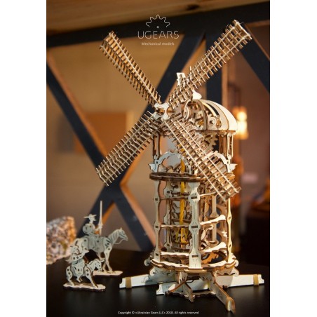 Ugears 3D mechanické puzzle Větrný mlýn 585 dílů