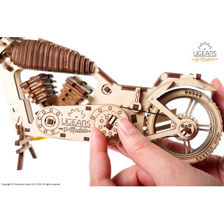 Ugears 3D mechanické puzzle Motorka 189 dílů
