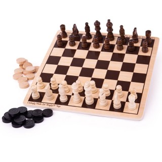 Bigjigs dřevěné šachy a dáma
