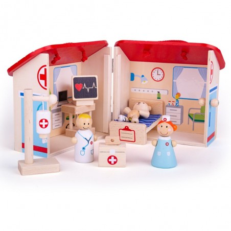Bigjigs Dřevěný hrací set Medvědí nemocnice Bigjigs Dřevěný hrací set Medvědí nemocnice