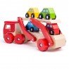 Bigjigs Toys dřevěný kamion s auty Bigjigs Toys dřevěný kamion s auty