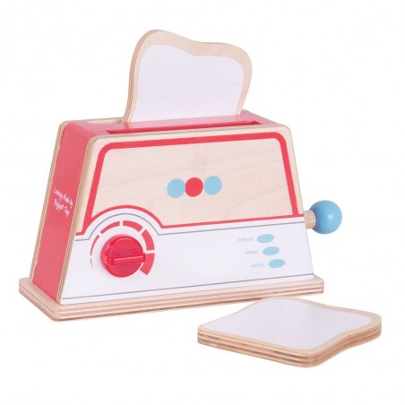 Bigjigs Toys Dřevěný toaster s puntíky