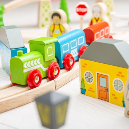 Bigjigs Dřevěná vláčkodráha Město a vesnice Bigjigs Dřevěná vláčkodráha Město a vesnice