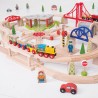 Bigjigs Rail dopravní dvouúrovňová vláčkodráha 130 dílů Bigjigs Rail dopravní dvouúrovňová vláčkodráha 130 dílů