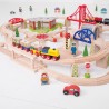 Bigjigs Rail dopravní dvouúrovňová vláčkodráha 130 dílů Bigjigs Rail dopravní dvouúrovňová vláčkodráha 130 dílů