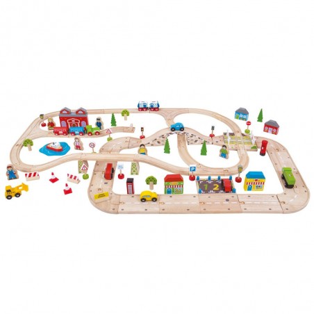 Bigjigs Rail Vláčkodráha s cestami Bigjigs Rail Vláčkodráha s cestami
