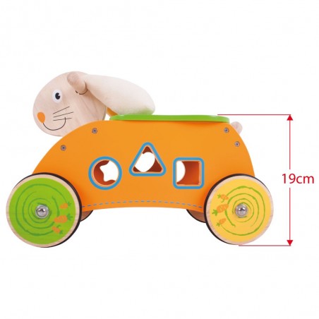 Bigjigs Dřevěný motorický vozík Zajíc Bigjigs Dřevěný motorický vozík Zajíc