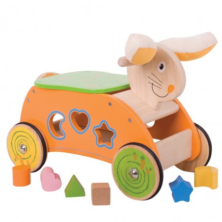 Bigjigs Dřevěný motorický vozík Zajíc Bigjigs Dřevěný motorický vozík Zajíc