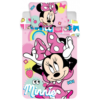Jerry Fabrics Disney povlečení do postýlky Minnie "Pink square" baby 100x135, 40x60 cm