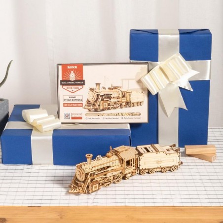 RoboTime dřevěné 3D puzzle Parní lokomotiva RoboTime dřevěné 3D puzzle Parní lokomotiva