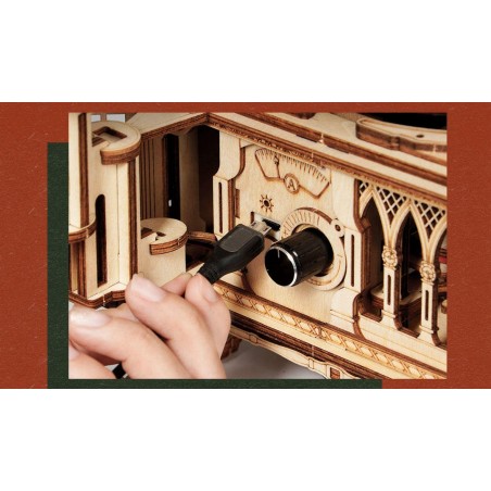 RoboTime 3D dřevěné mechanické puzzle Gramofon