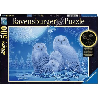 RAVENSBURGER Svítící puzzle Sovy 500 dílků