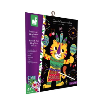 Janod Atelier vyškrabovací obrázky Zvířátka Mini 4+