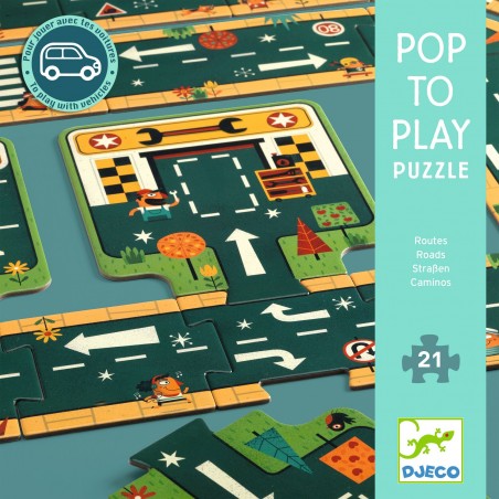 DJECO Pop to play puzzle Silnice