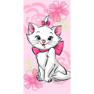 Jerry Fabrics Osuška Marie Cat "Pink flower" 70x140 cm