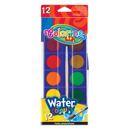 Colorino vodové barvy se štětcem 12 základních barev