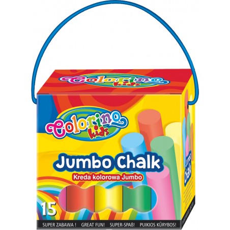 Colorino křídy chodníkové JUMBO box s uchem 8 barev