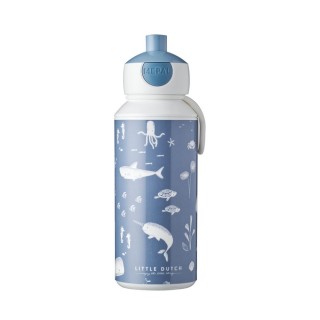 Little Dutch Láhev na pití s vyskakovacím pítkem 400ml Ocean Blue