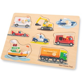 New Classic Toys Dřevěné vkládací puzzle transport