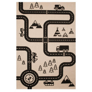 Zala Living - Hanse Home Kusový koberec Vini 103024 Road Map Charly 120x170 cm Béžová