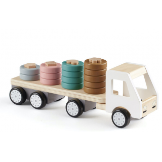 Kids Concept Dřevěné nákladní auto s kroužky Aiden
