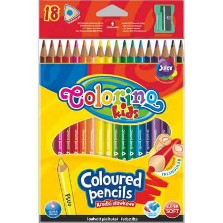 Colorino pastelky trojhranné s ořezávátkem 18 barev