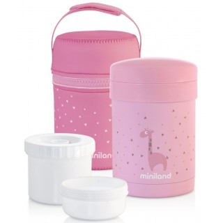 Miniland Termoska Thermetic a kelímky na jídlo Pink 700ml