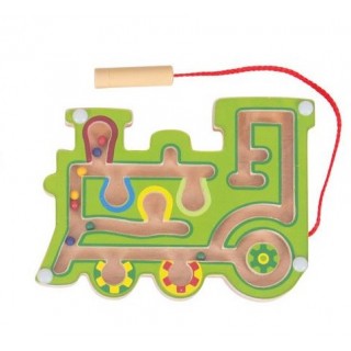 Bigjigs Toys dřevěný magnetický labyrint mašinka