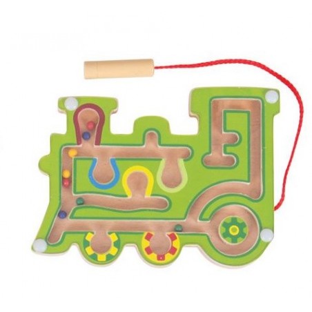 Bigjigs Toys dřevěný magnetický labyrint mašinka