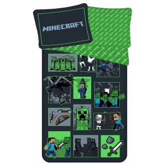 Jerry Fabrics Dětské povlečení Minecraft Survival Mode 140x200, 70x90 cm