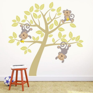 Housedecor Samolepka na zeď Opičí strom