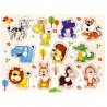 Bino Dřevěné puzzle safari 11 dílků Bino Dřevěné puzzle safari 11 dílků