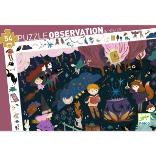 DJECO Vyhledávací puzzle Škola kouzel 54 dílků DOPRODEJ