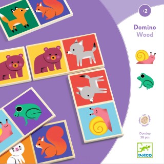 DJECO Domino Wood Dřevěné domino Lesní zvířátka