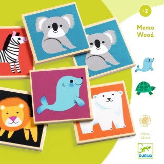 DJECO Memo Wood Dřevěné pexeso zvířátka