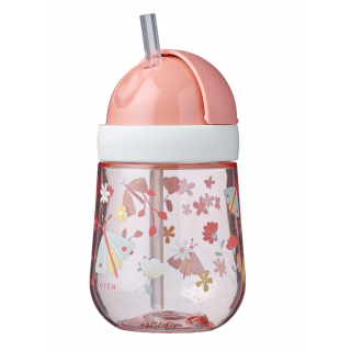 Little Dutch Hrnek s brčkem 300 ml Květiny a motýli