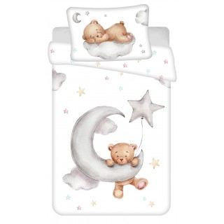 Jerry Fabrics Povlečení do postýlky Medvídek Moon baby 100x135, 40x60 cm